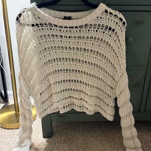 Madison Cream Open-Knit Sweater